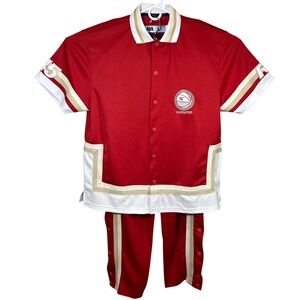 Vintage Run Athletics Mens Basketball Warm Up Set Tear Away Snap Size Large Rare